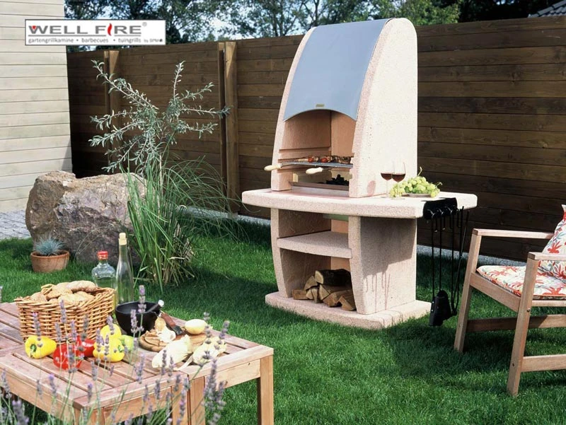 Grillkamin Wellfire INCA Terracotta Mit Edelstahlhaube - Image 4