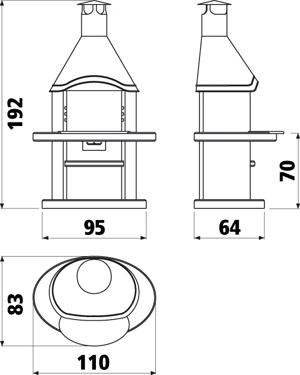 Grillkamin Wellfire DIORA Mit Edelstahlhaube - Image 3