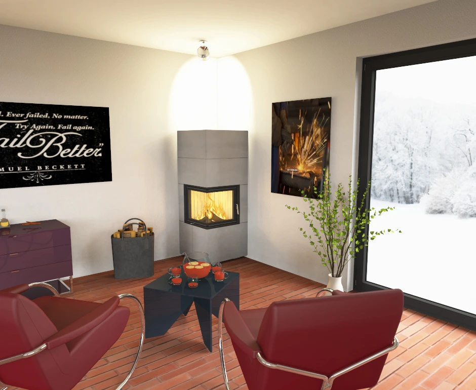 Brunner Kaminbausatz Systemkamin BSK 09 Eck Kamin Drehtür, 8 KW - Image 8