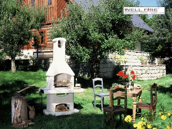 Grillkamin Wellfire NOVA Weiß Mit Betonhaube - Image 2