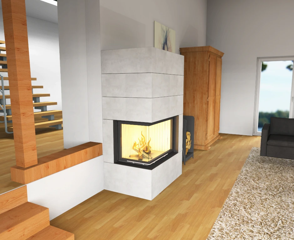 Kaminbausatz Brunner Systemkamin BSK 03 Eck Kamin Rechts Schiebetür, 12 KW – Bild 16