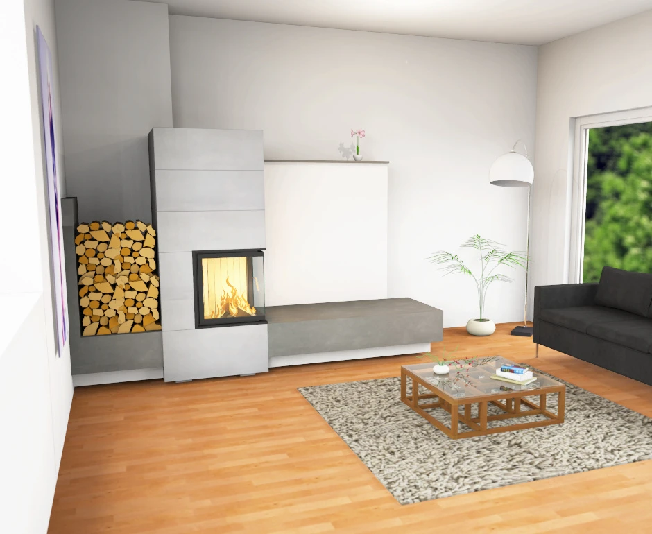 Kaminbausatz Brunner Systemkamin BSK 01 Eck Kamin Drehtür, 10 KW – Bild 17