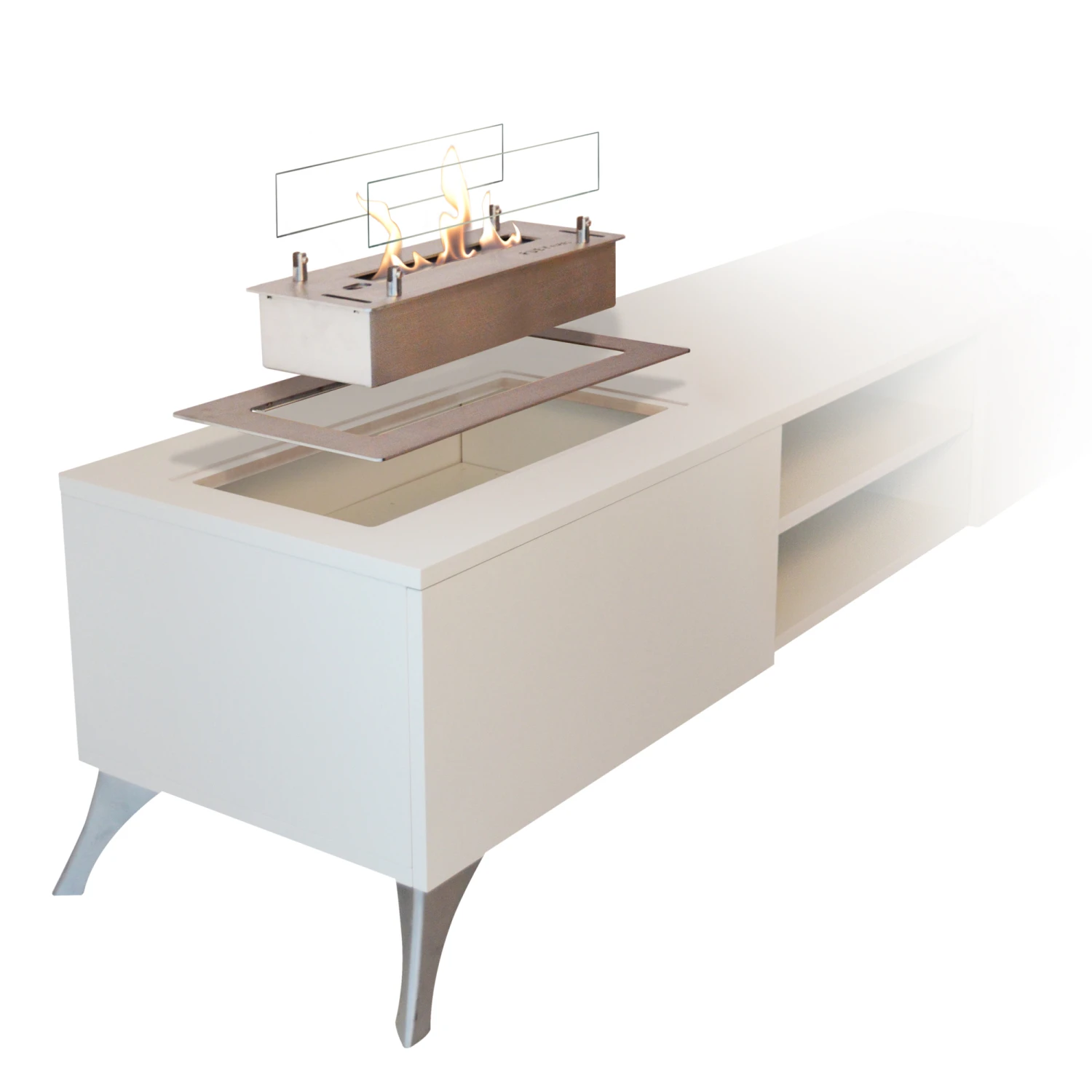 Einbauprofil L Mit Bio Ethanol Brenner Silber Xaralyn - Image 4