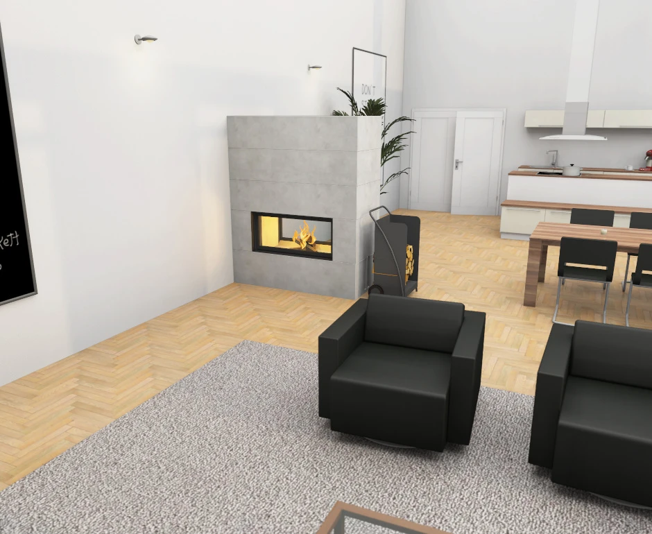 Kaminbausatz Brunner Systemkamin BSK 06 Architektur Kamin Tunnel, 14 KW – Bild 6