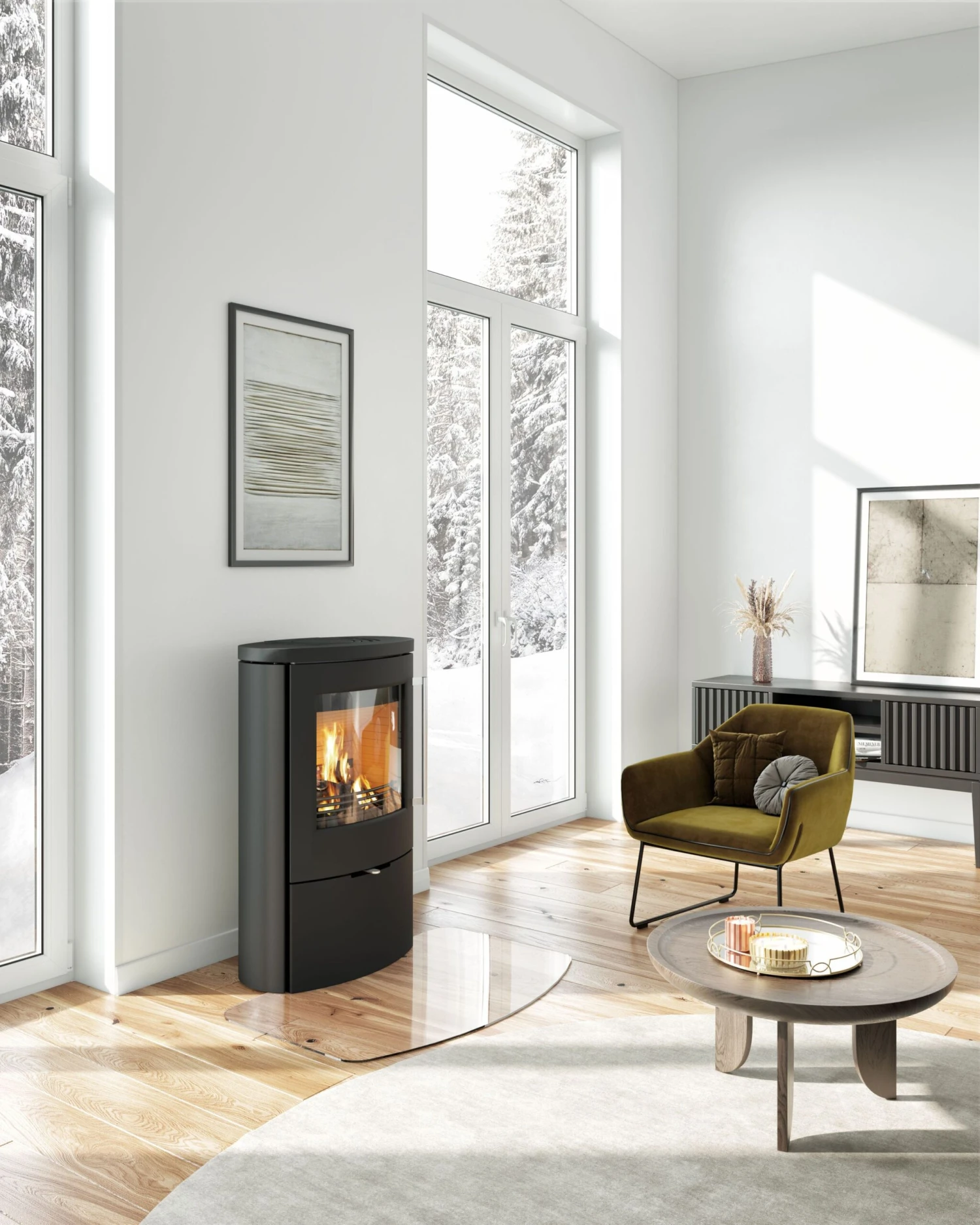 Kaminofen TermaTech TT80RL Schwarz, 5,5 KW - Image 3