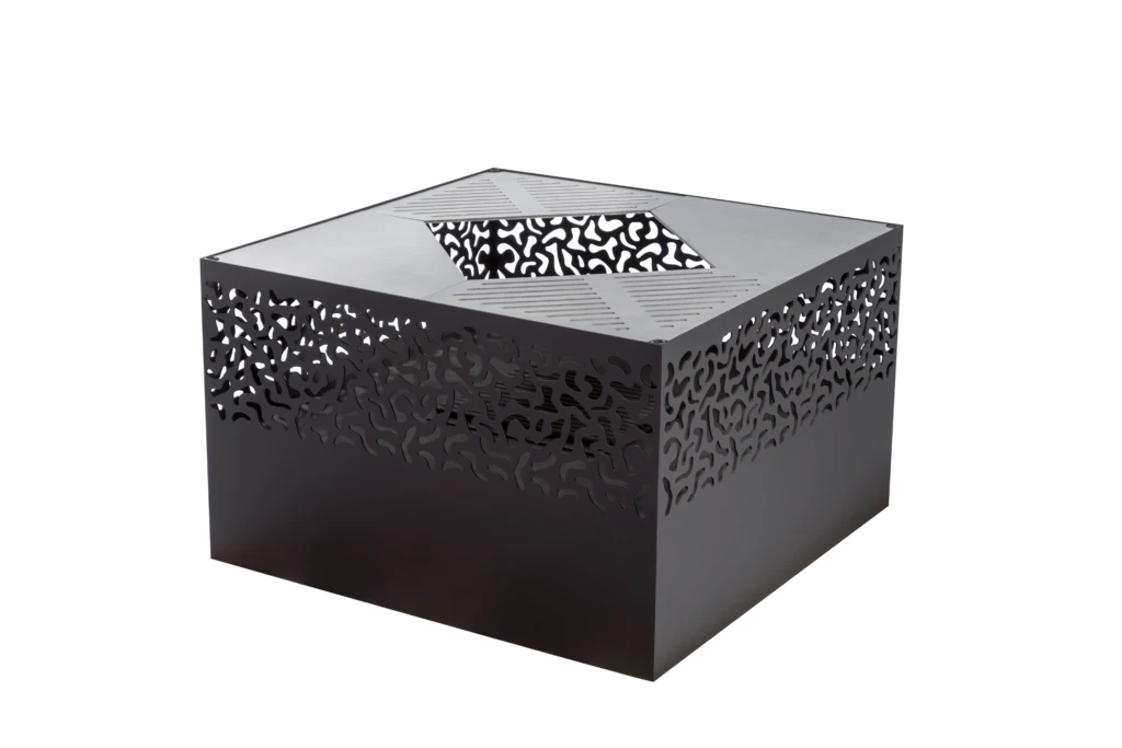 Feuerkorb Mit Grillplatte Feu Du Jardin CUBE 500 Inkl. Grillrost, Schwarz