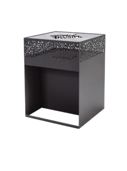 Feuerkorb Mit Grillplatte Feu Du Jardin CUBE 1000 Mit Holzfach, Schwarz