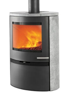 Kaminofen TermaTech TT22HS Black Schwarz Lackierter Stein, 7,5 KW